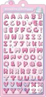 ボンボンドロップシール文字　　　　　　　　　　　　アルファベット　ピンク　　　　